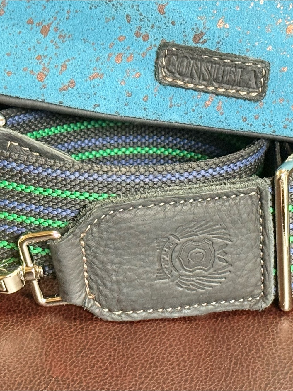 Consuela Nilo Sling Blue Bucket Leather Bag - Picture 3 of 14